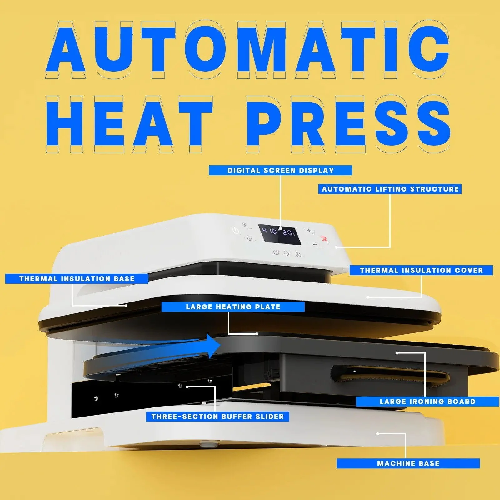 15x15in Auto Heat Press Machine