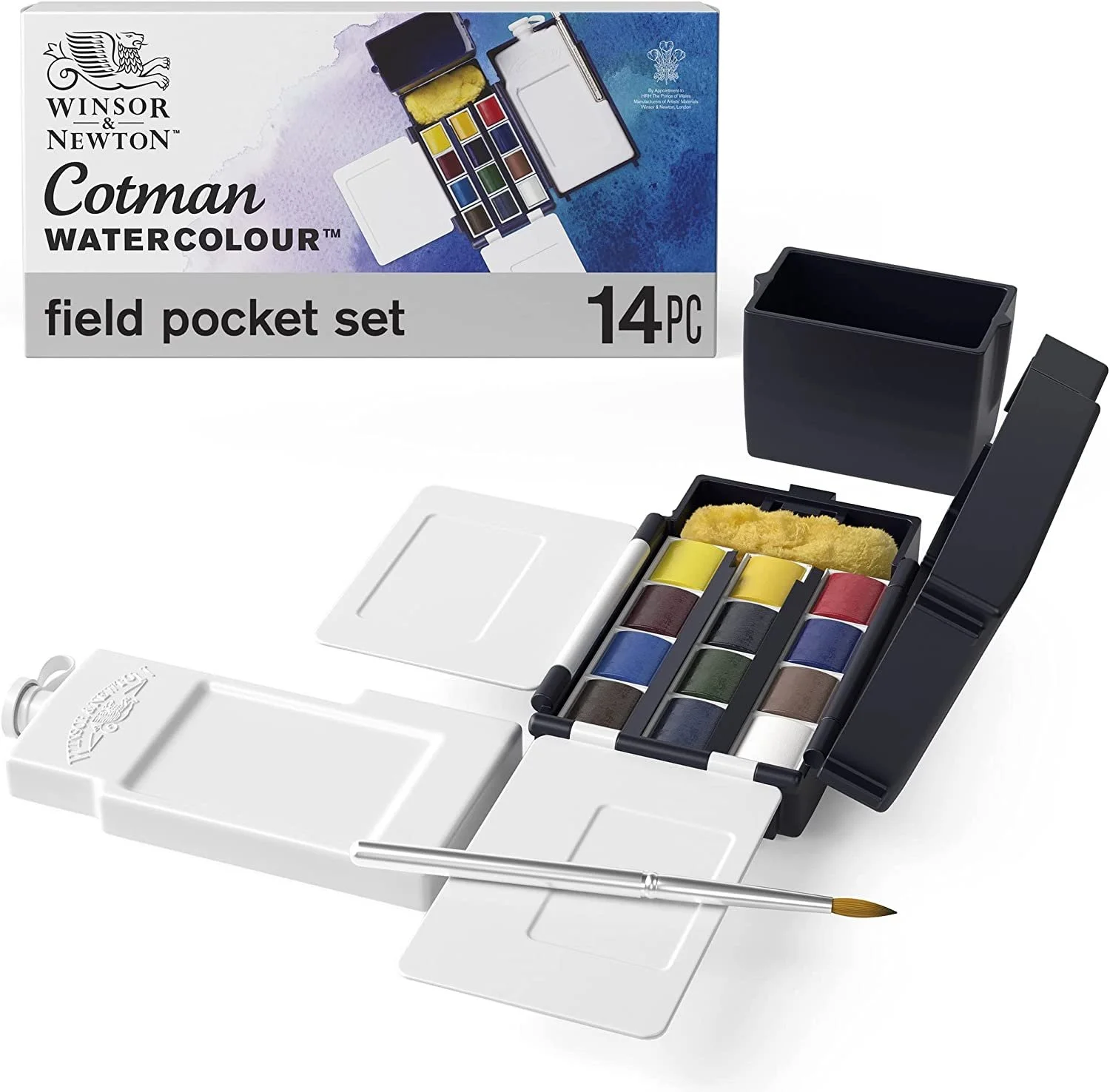 Portable Artist Watercolor Travel Set with 12 Colors and Accessories