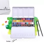 Portable Watercolor Paint Set with Brushes and Tin Box