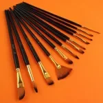 Multi-Functional 12-Piece Short Wood Rod Oil Painting Brush Set