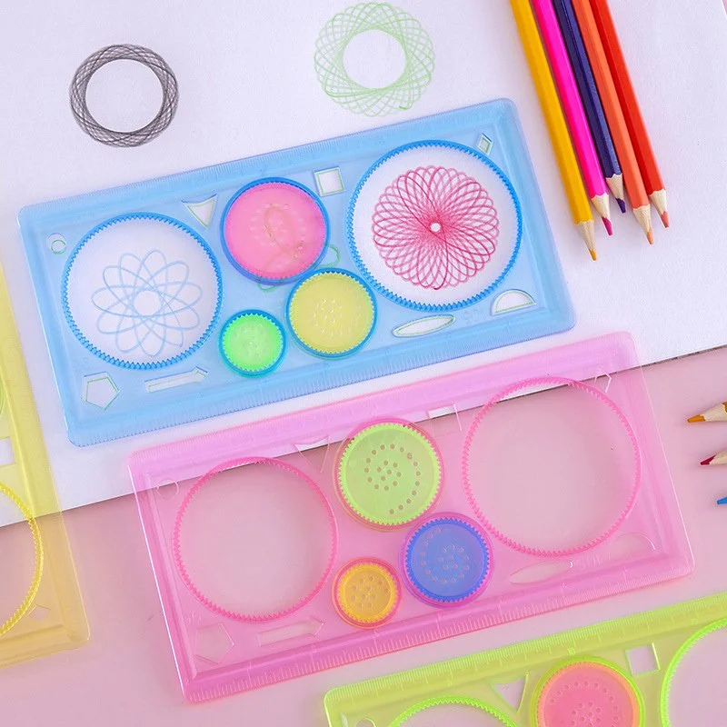 Creative Kids' Colorful Drawing Ruler Set