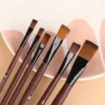 6-Piece Nylon Artist Paint Brush Set for Acrylic, Oil, and Watercolor
