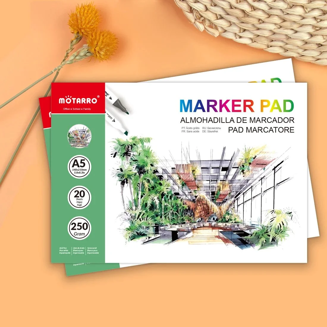 A5 Sketch Book - 20 Sheets for Drawing and Watercolor