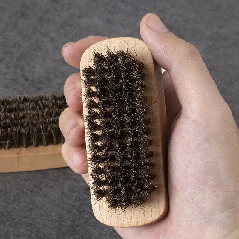Multifunction Beech Wood Horsehair Shoe Cleaning Brush