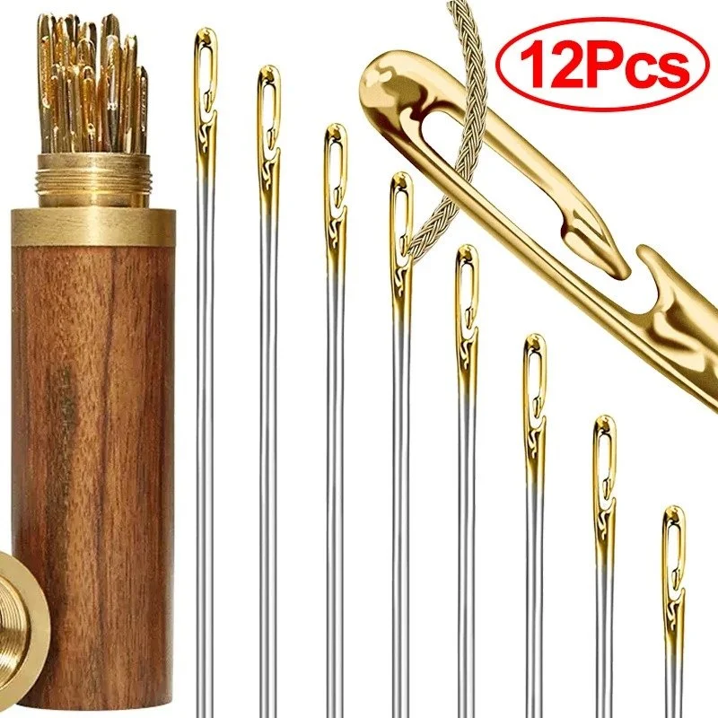 12-Piece Multi-Size Sewing Needles with Storage Container