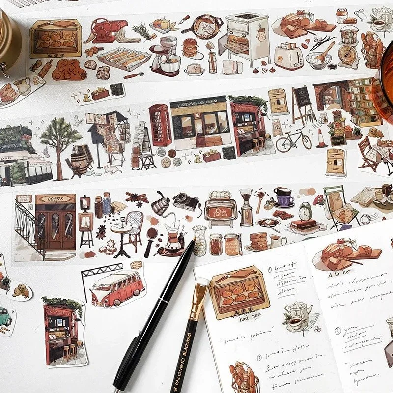 Travel Journey Memory Washi Tape with City Street Views for Scrapbooking & DIY Projects