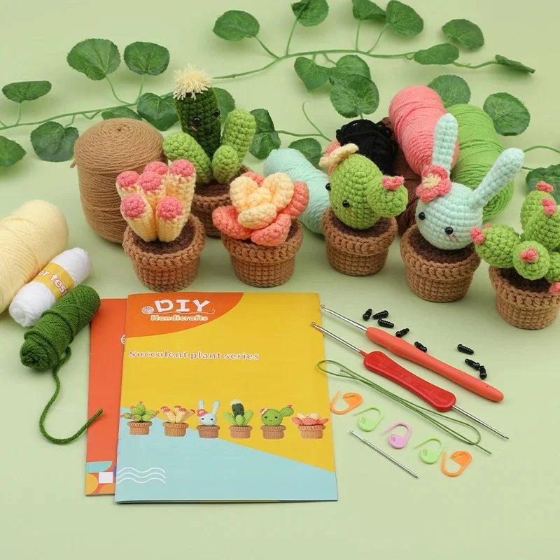 Crochet Starter Kit with Yarn, Hooks, Stitch Markers & Eyes for Beginners