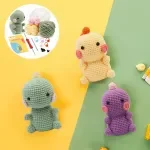 Dinosaur Doll Hand-Knitting Kit - DIY Crochet Ornament Package