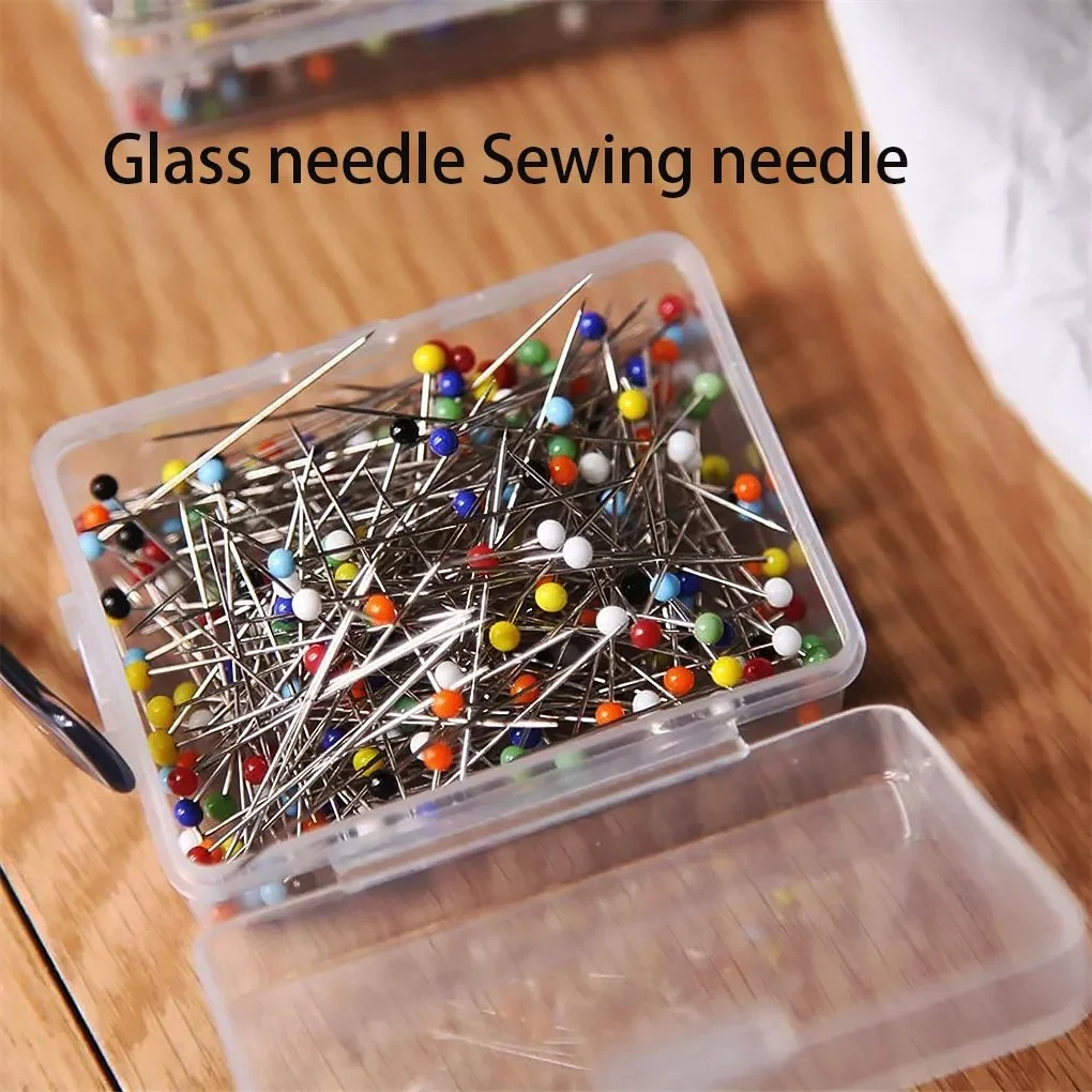 250Pcs Colorful Glass Head Pins for Sewing, Quilting, and DIY Crafts
