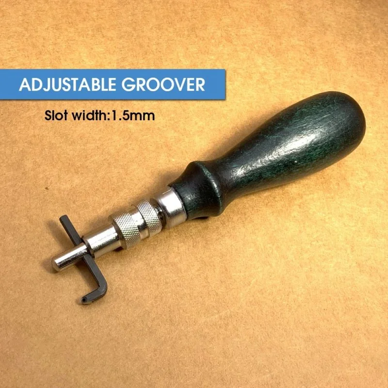 Adjustable Leather Edge Grooving Tool with 1.5mm Steel Tip