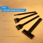 4-Piece Leather Lacing Chisel Set for DIY Crafting