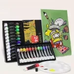 12/24 Colors Acrylic Paint Set - Professional Artist Pigment for Canvas, Fabric, Glass, and More