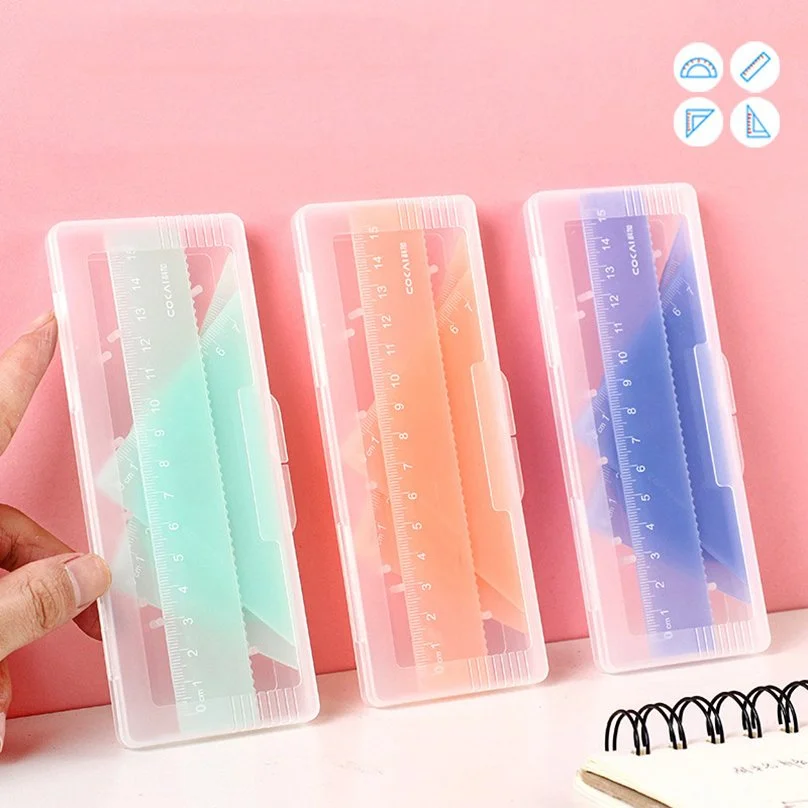 4Pcs Candy Color Ruler Set