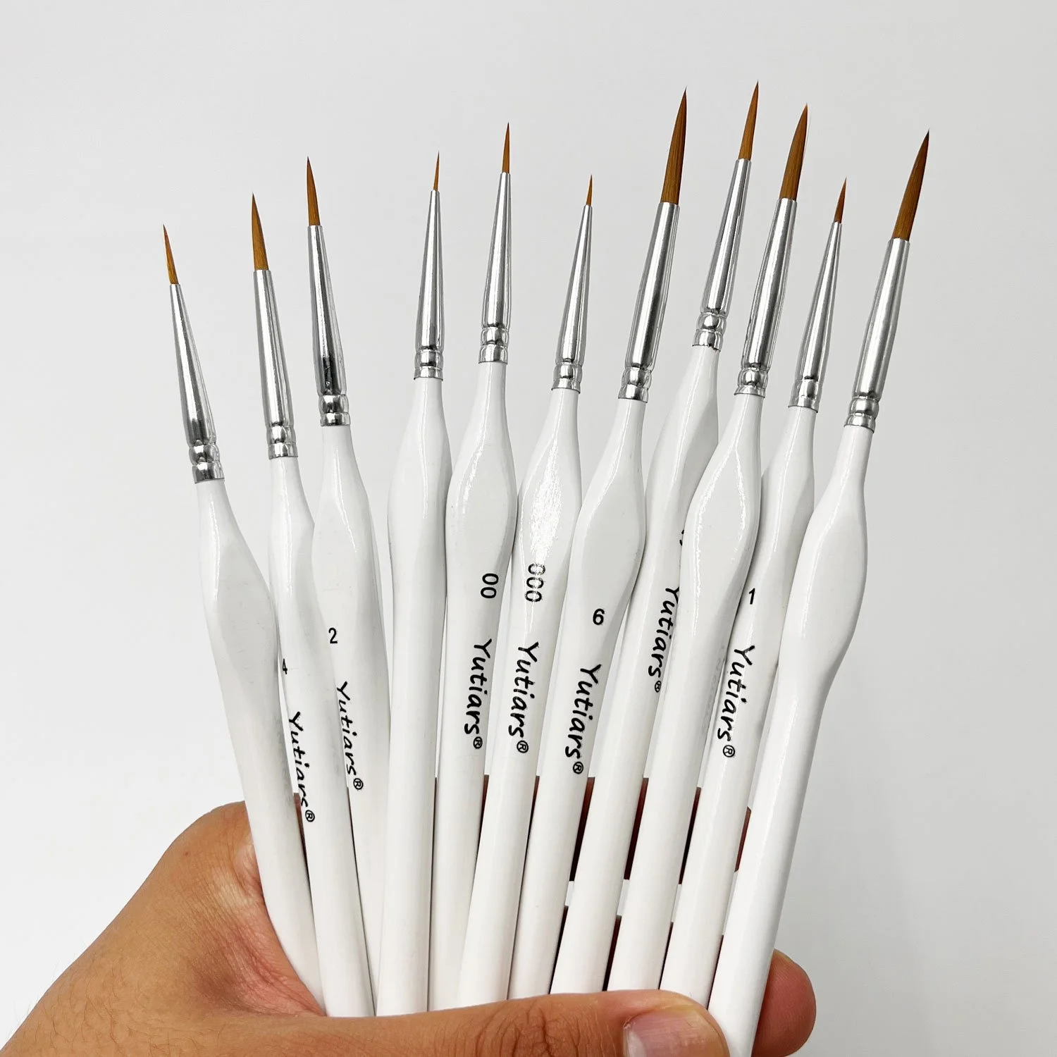 11-Piece Fine Detail Paint Brush Set for Miniature, Acrylic & Watercolor Art