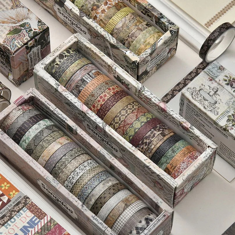 20 Rolls Vintage Plant Washi Tape Set