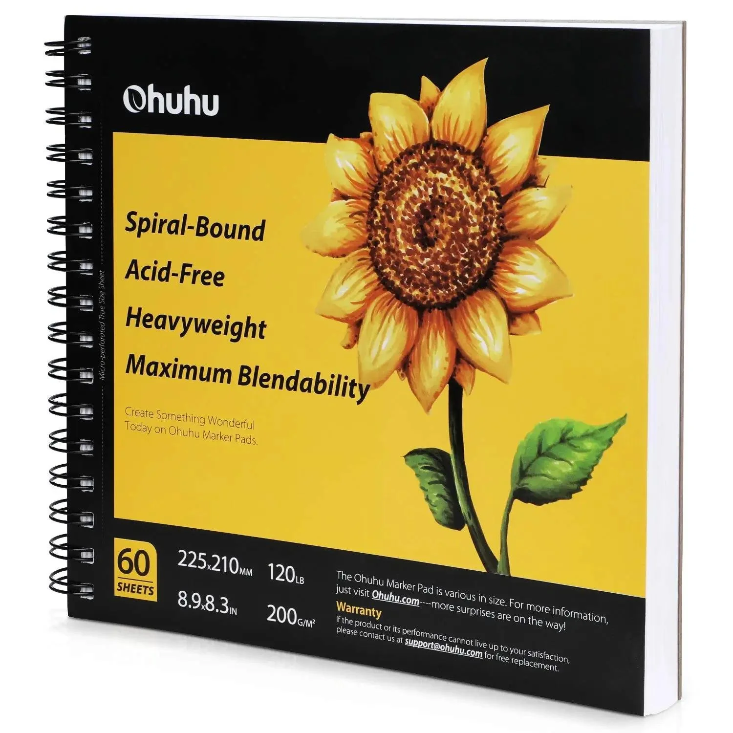 Spiral Bound Marker Pad for Alcohol Markers Watercolor Paper Sketchbook