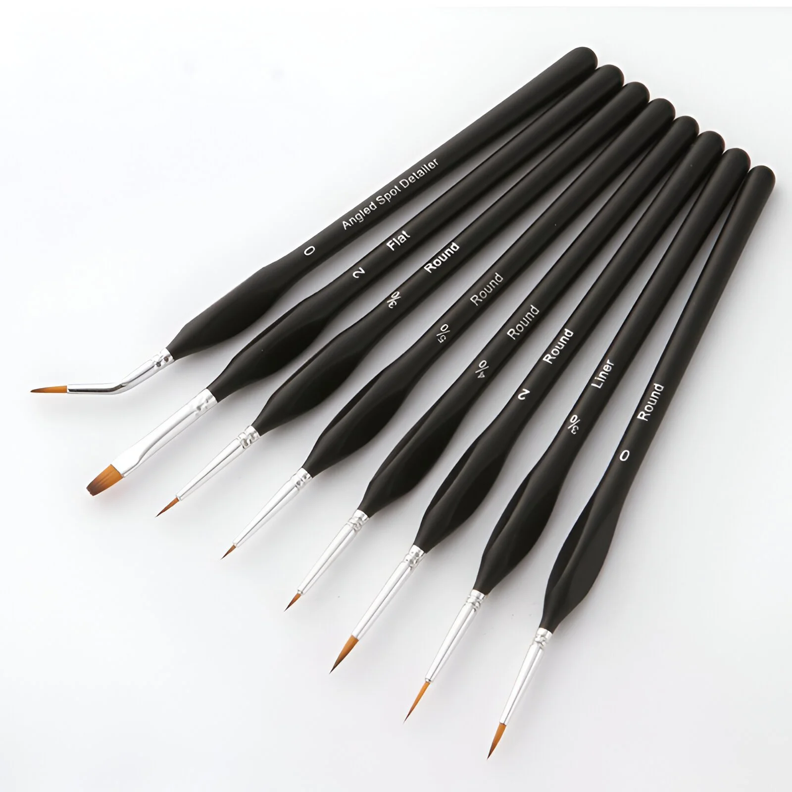 8-Piece Fine Detail Paint Brush Set for Miniature, Acrylic & Oil Painting