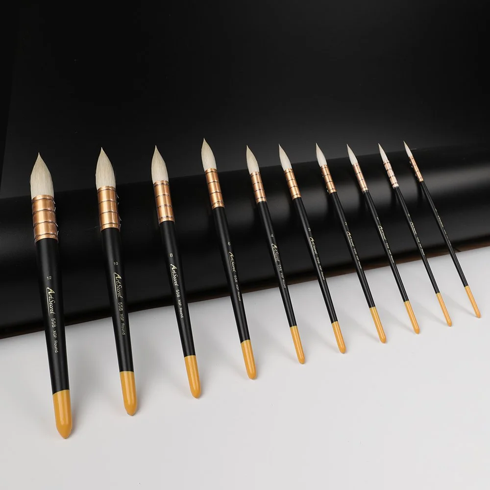 Short Handle Goat Hair Watercolor Brush