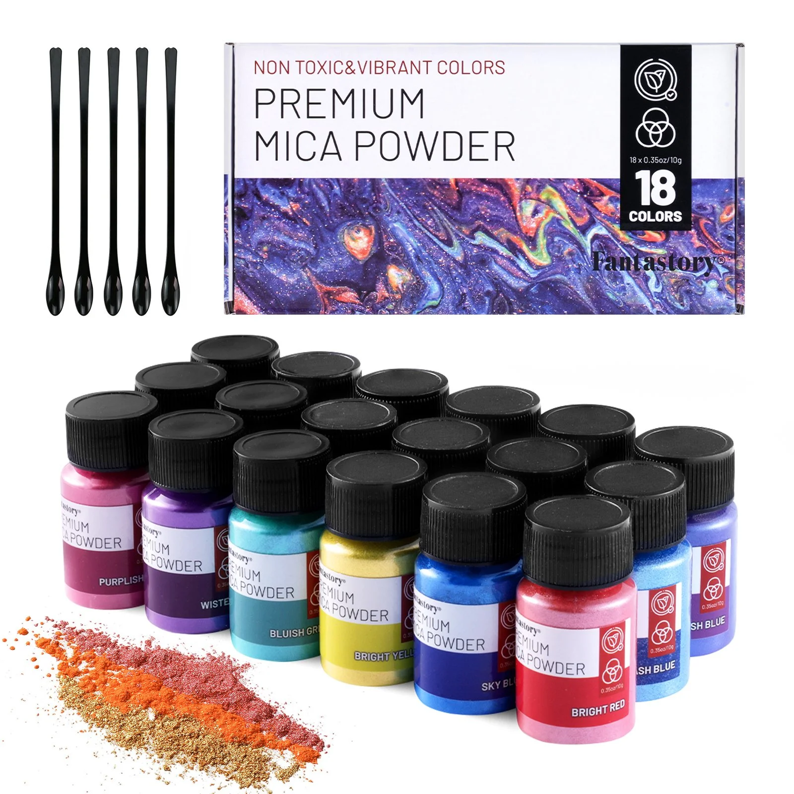 15 Colors Glitter Mica Powder Set for Candle Making & DIY Craft Supplies