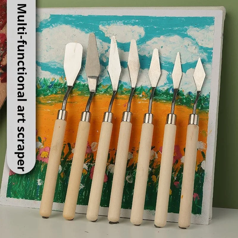 7-Piece Stainless Steel Palette Knife Set for Oil and Acrylic Painting