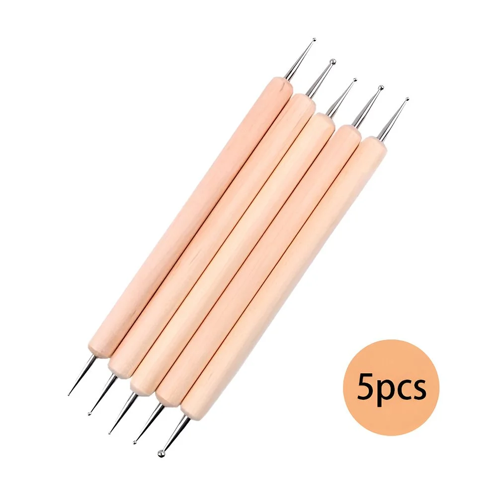 5 Pcs Double-Ended Ball Stylus Clay Sculpting and Craft Dotting Tools Set