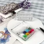 2pcs Transparent Magnetic Mini Travel Painting Palette Box for Watercolor