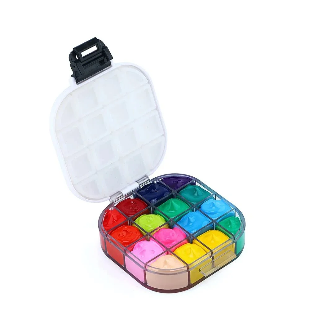 16-Grid Sealed Moist Paint Palette with Folding Design for Watercolor & Oil Painting