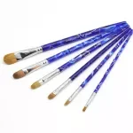6-Piece Acrylic Handle Filbert Brush Set - High-Quality Art Supplies