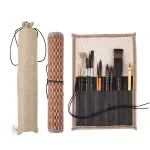 11 Pcs Professional Paint Brush Set with Animal Hair and Nylon Bristles