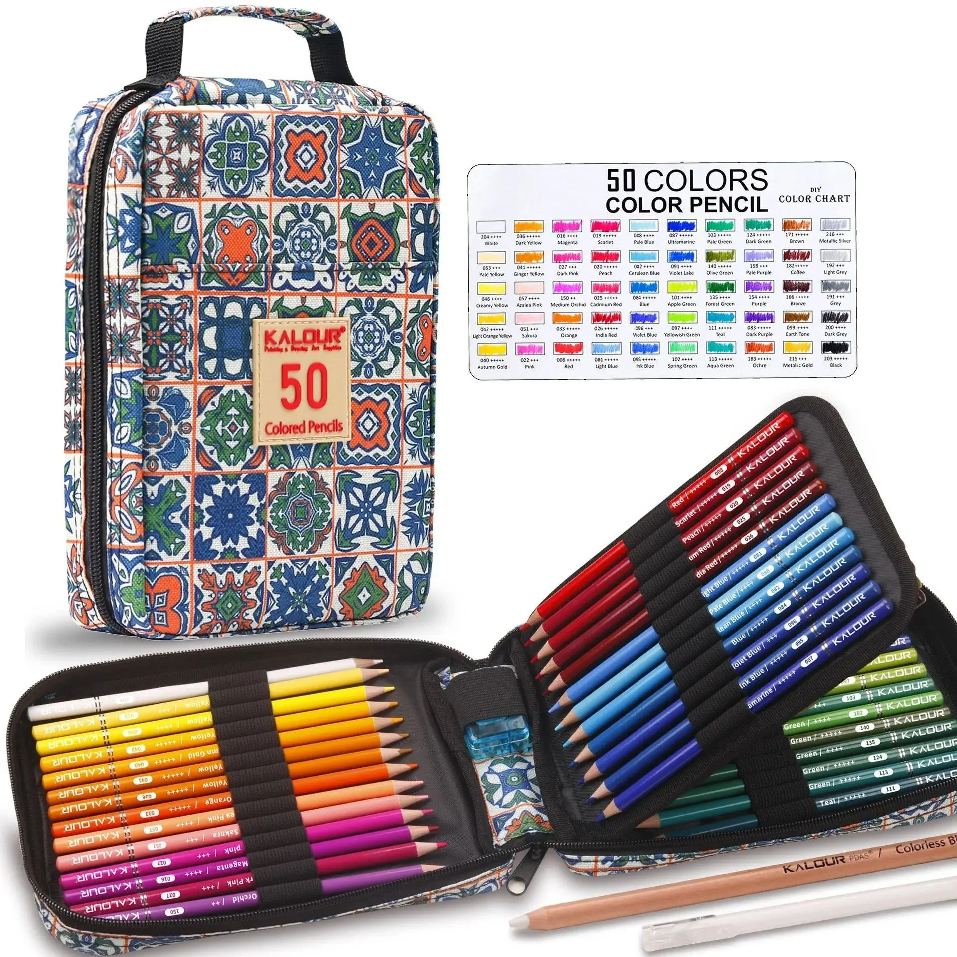 50 Color Oil-Based Colored Pencils Art Drawing Sketch Set
