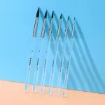 6 Pcs Watercolor Paint Brush Set with Transparent Handle and Soft Nylon Bristles