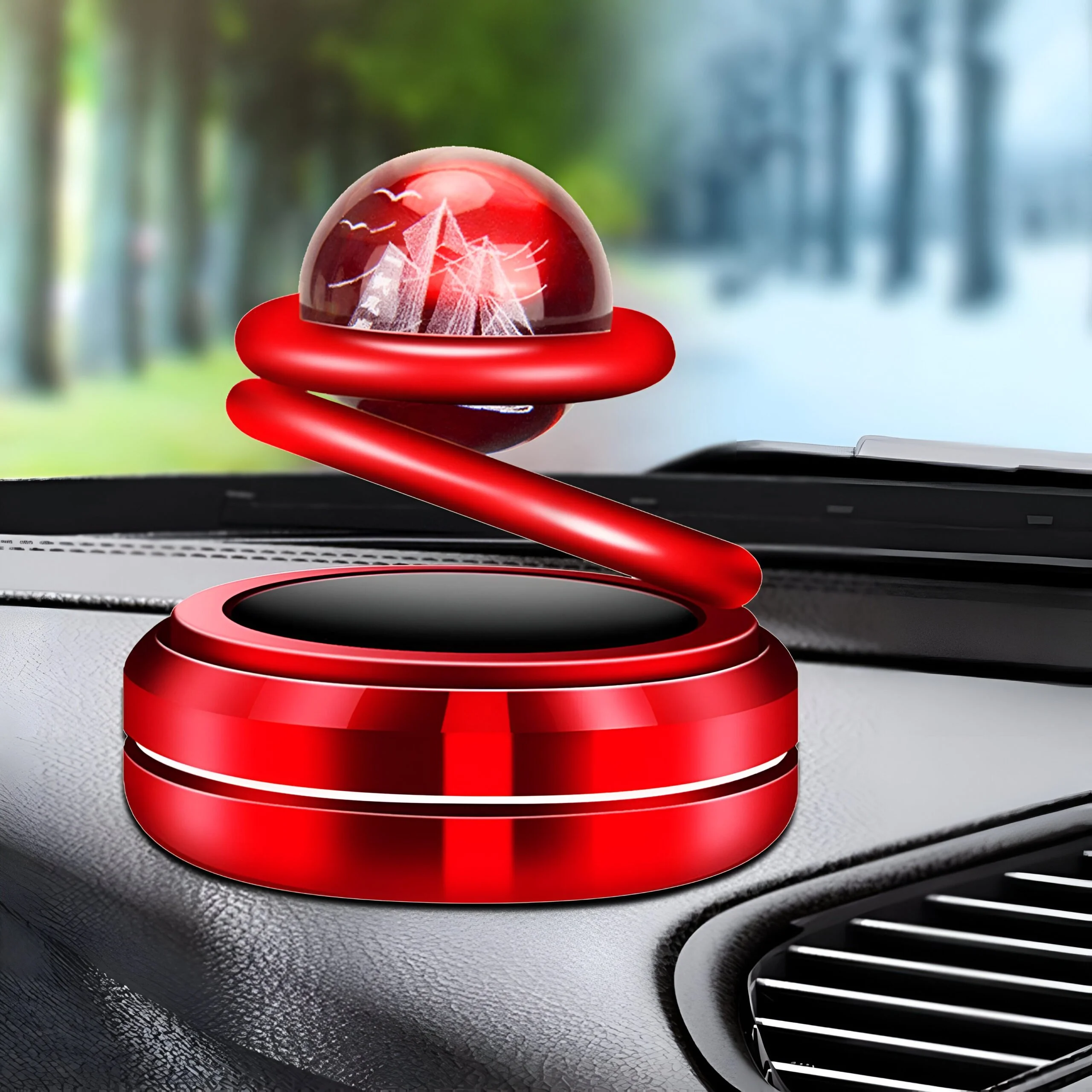 Solar-Powered Rotating Car Air Freshener for BMW