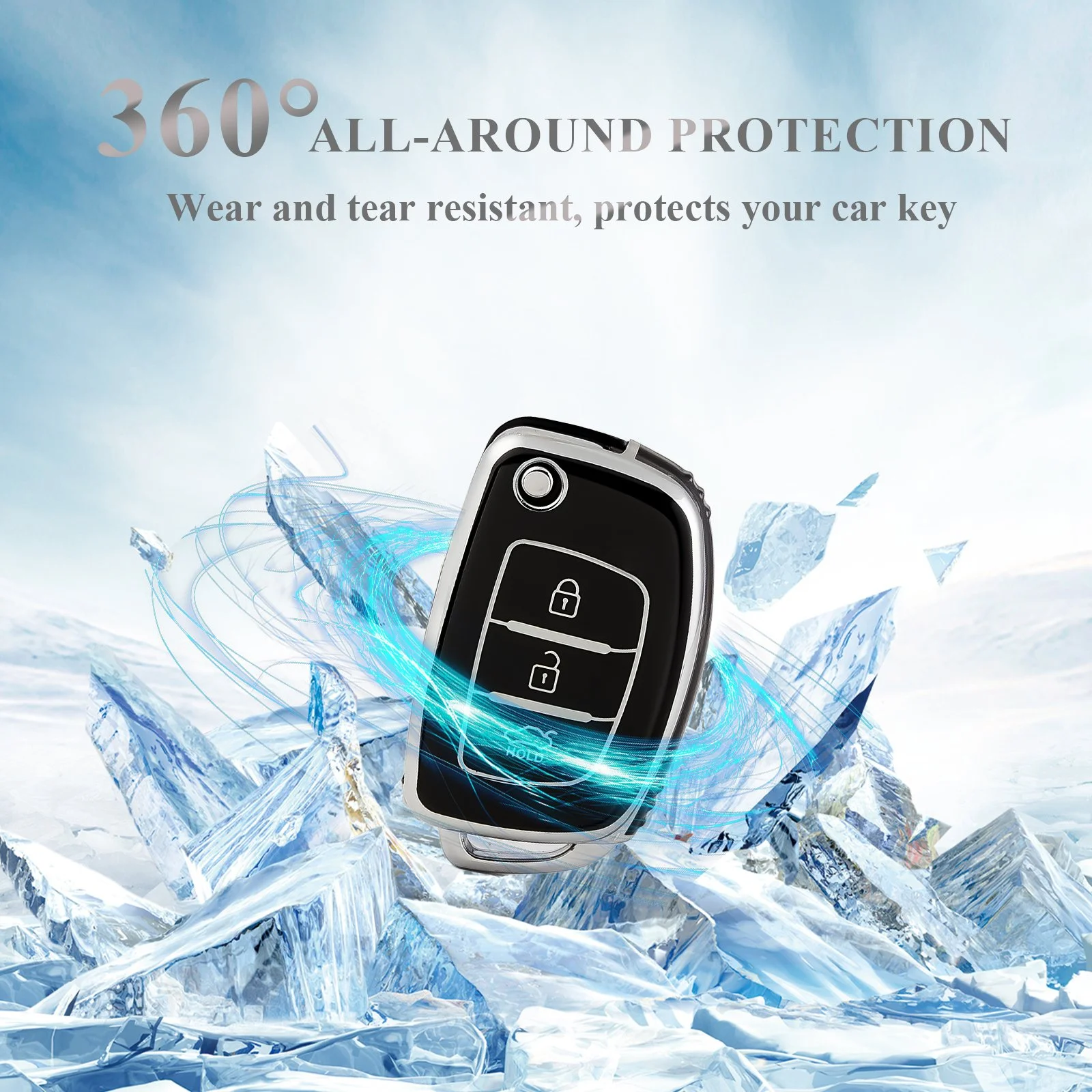 3-Button Soft TPU Car Key Case Cover for Hyundai
