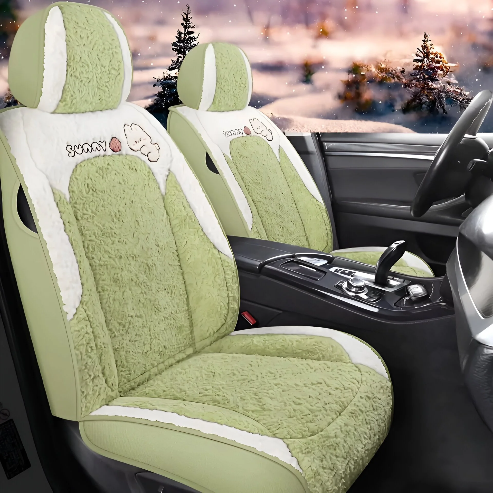 Universal Plush Car Seat Cover Cushion for Front & Rear Seats – Fits Honda, Toyota, Ford
