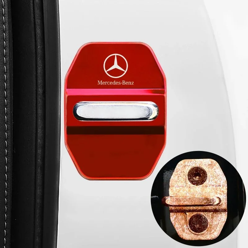 4PCS Car Door Lock Cover – Anti-Rust Protective Buckle for Mercedes-Benz W213 W205 W203