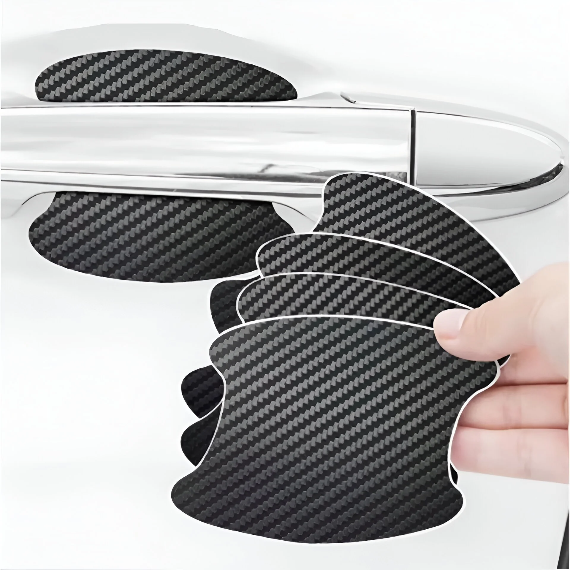 4Pcs/Set Carbon Fiber Car Door Sticker for Toyota - Scratch Resistant Handle Protection