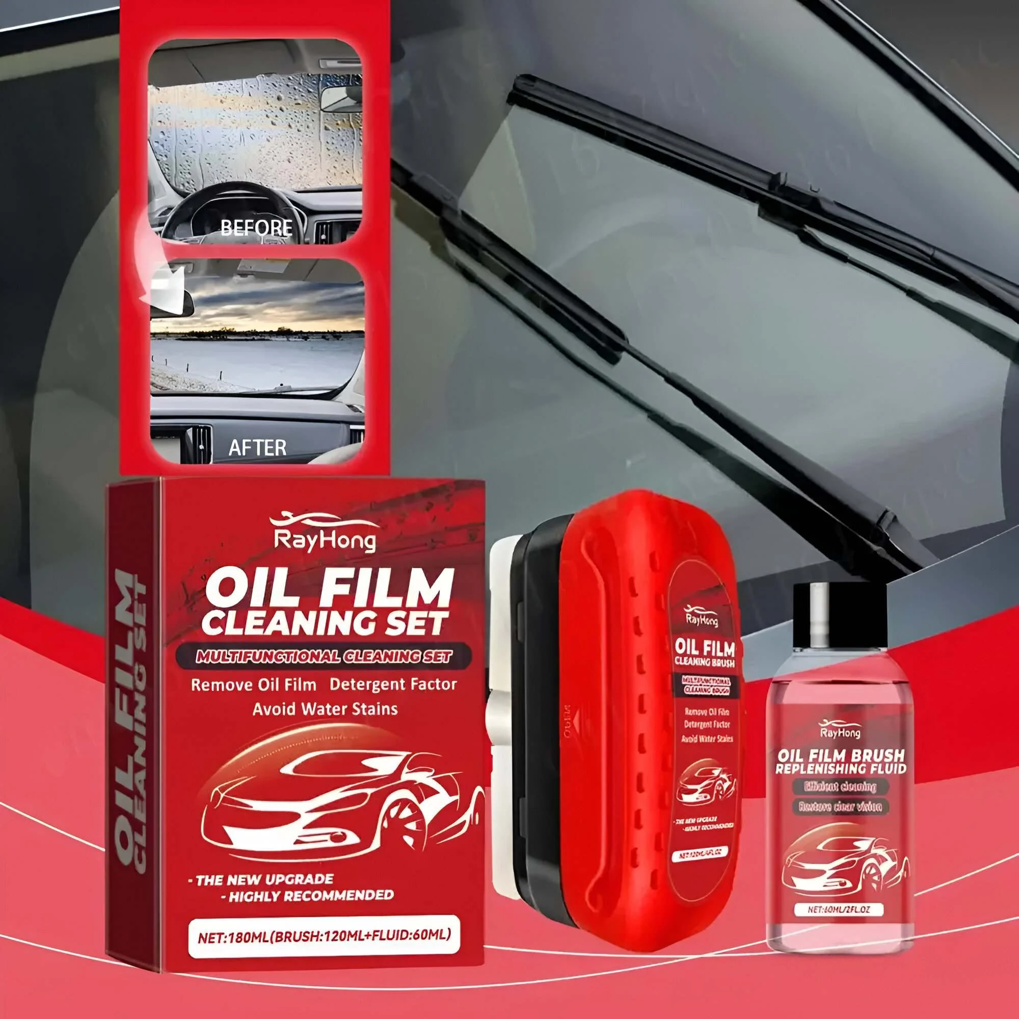 Car Windshield Oil Film Cleaner – Glass Cleaning Brush for Toyota