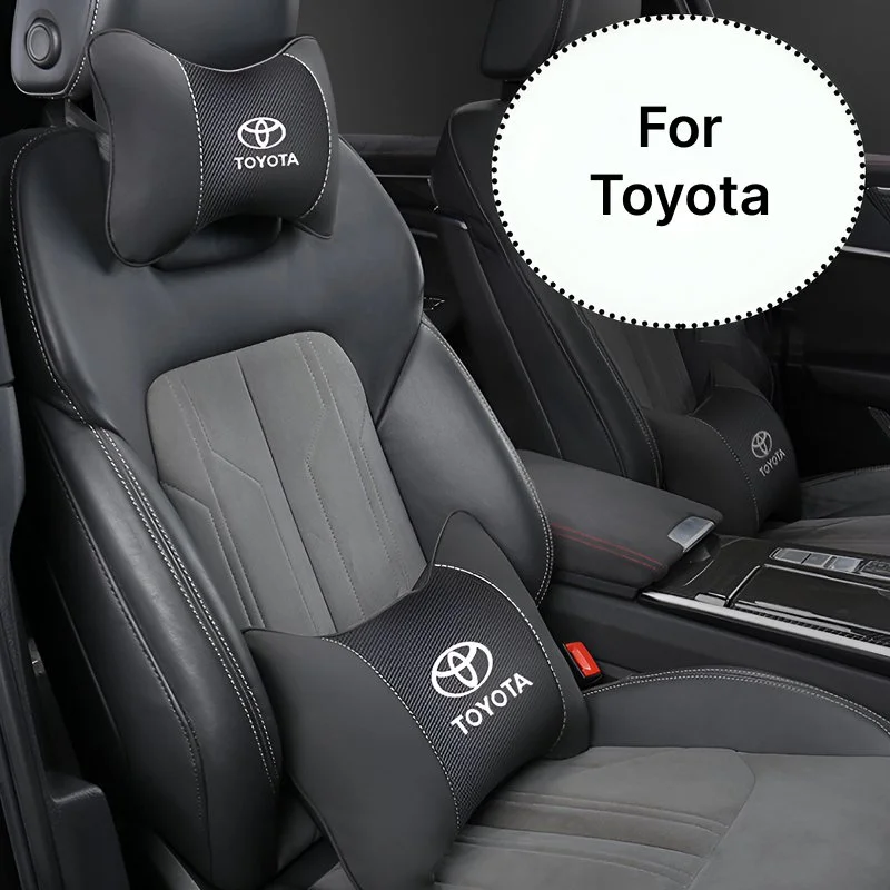 Cowhide Car Seat Headrest and Lumbar Support for Toyota