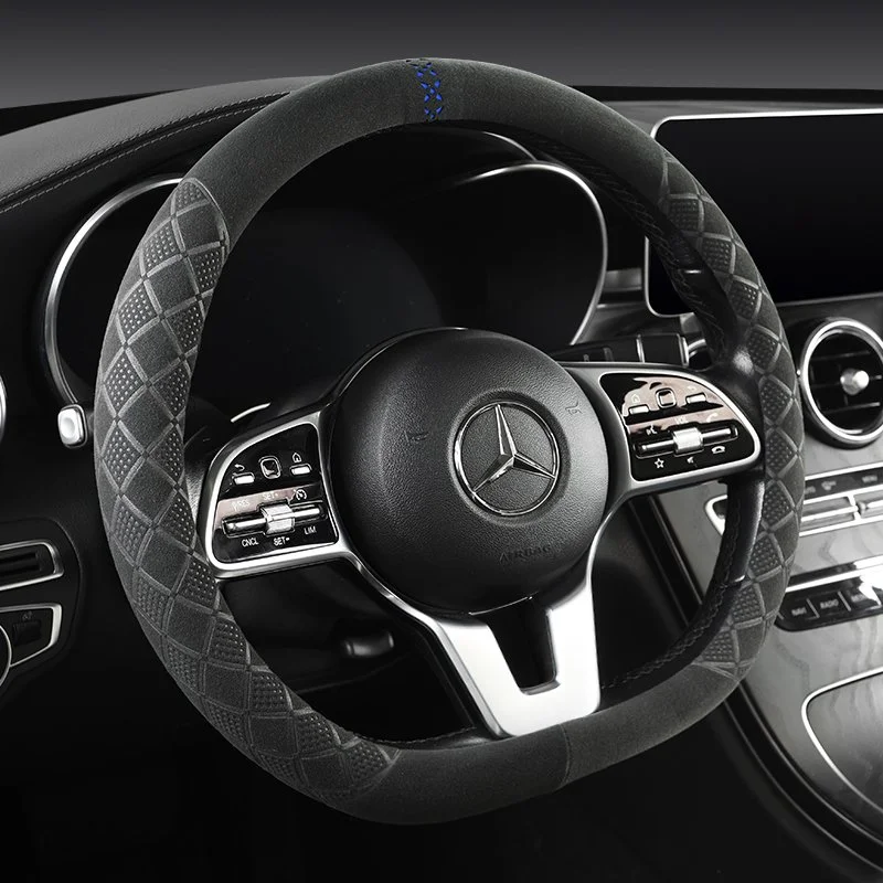 Luxury Suede Steering Wheel Cover for Mercedes-Benz and Toyota – Universal 15" Anti-Slip Grip