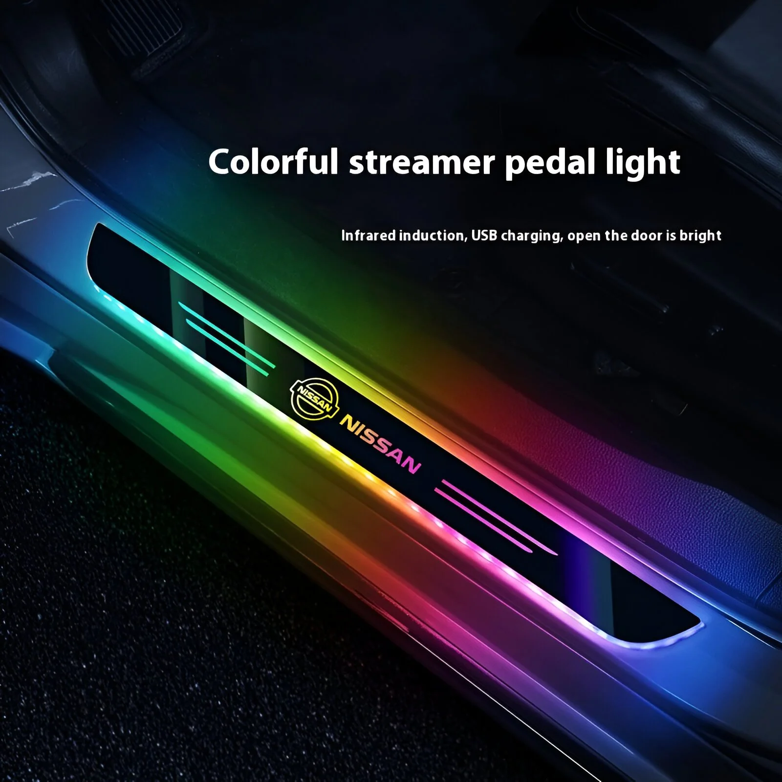 Wireless LED Car Door Sill Lights for Nissan Rogue, Altima, and X-Trail