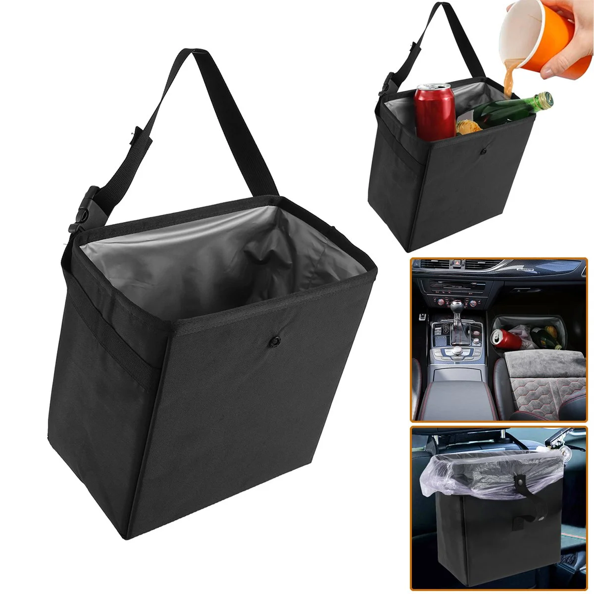 Large Capacity Car Trash Can - 8.5L Waterproof Organizer for Honda, Toyota & Ford
