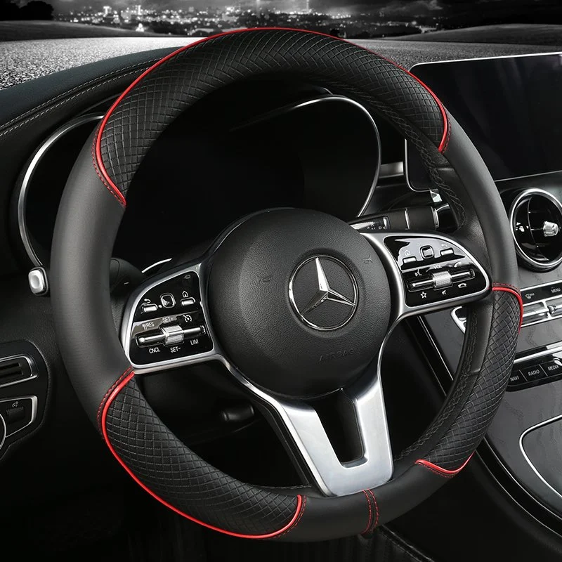 Universal Anti-Slip Faux Leather Steering Wheel Cover for Mercedes