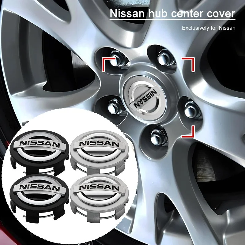 60mm Car Wheel Hub Cap Badge for Nissan, Juke, X-Trail - Set of 4