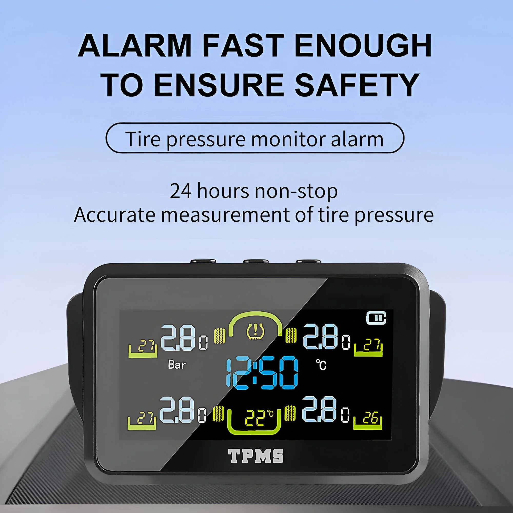 Solar TPMS Car Tire Pressure Monitor for Honda, Jeep