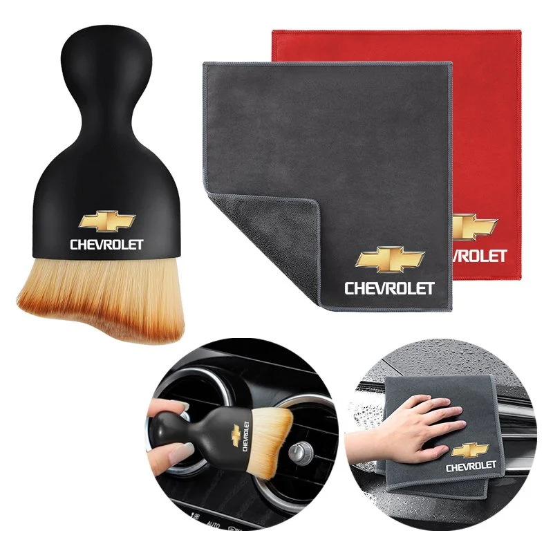 Car Crevice Cleaning Brush & Microfiber Towel for Chevrolet Camaro, Cruze, Malibu