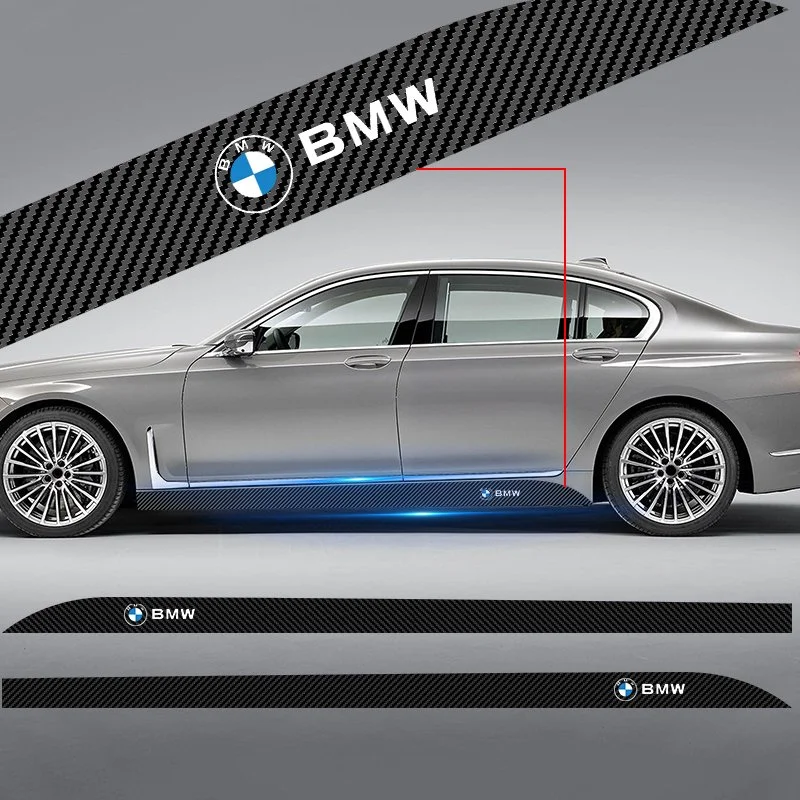 BMW Car Side Skirt Decals – Carbon Fiber Styling Stripes for F10, F30, G20