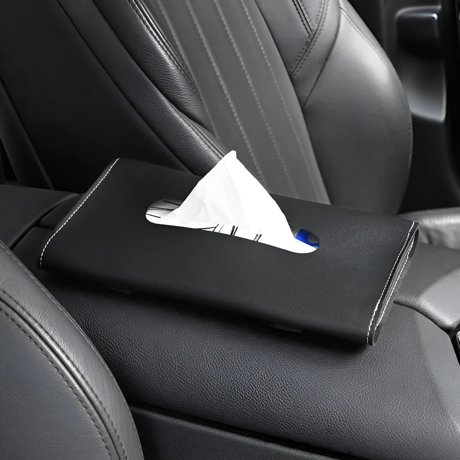 Luxury PU Leather Car Tissue Box Holder for BMW, Audi, Mercedes