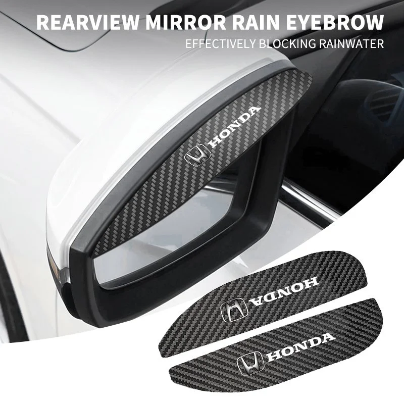 2Pcs Car Rearview Mirror Rain Snow Blocker Eyebrow for Honda