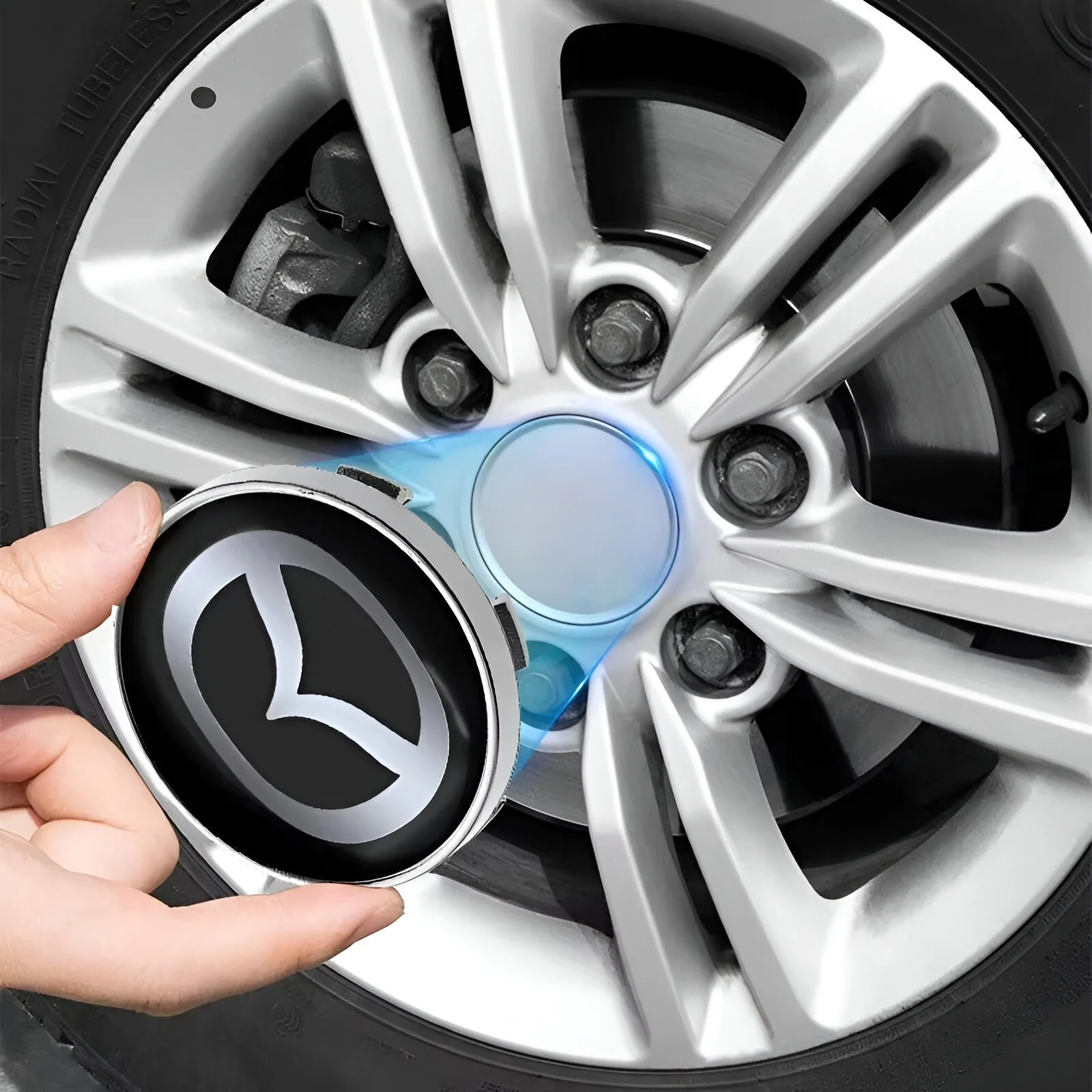 4pcs 60mm Wheel Center Caps for Mazda