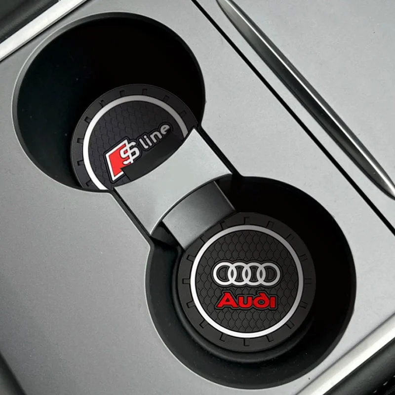2PCS Car Cup Holder Anti-Slip Pad Mat Silica Gel for Audi